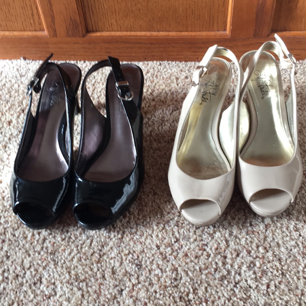 Black and beige sandals size 6.5